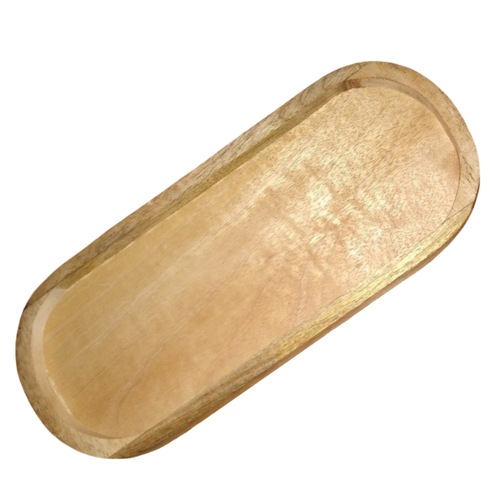 Boho Wood Tray Antiqued Oval Mango Wooden New Food Safe Carved Natural Bowl Dish